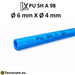 Blauer Polyurethanschlauch PU SH98 für Druckluft, Außendurchmesser 6 mm, Innendurchmesser 4 mm