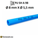 Blauer Polyurethanschlauch PU SH98 für Druckluft, Außendurchmesser 8 mm, Innendurchmesser 5,5 mm