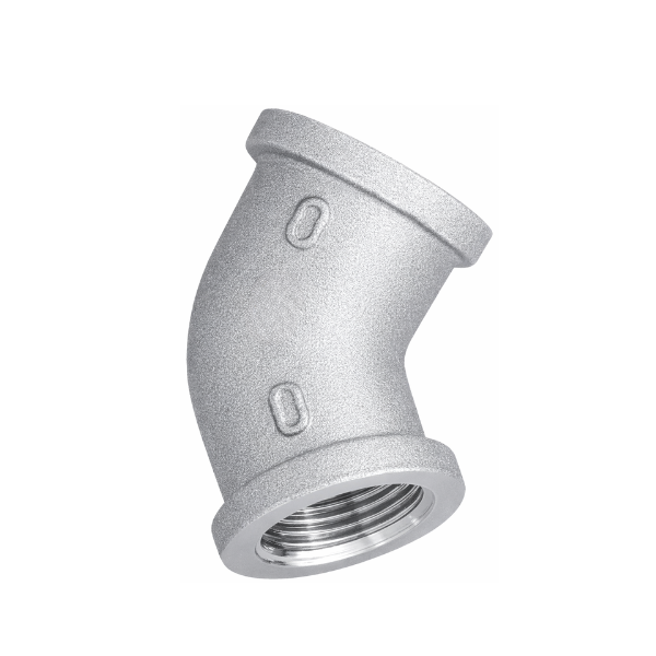 Raccordo per Idraulica Curva 45° Femmina Femmina in Ottone Cromato Sabbiato- Serie Pesante