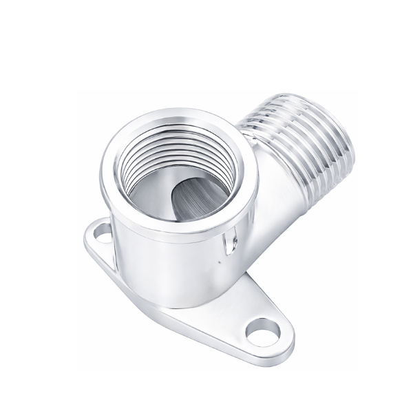 Raccordo per Idraulica Gomito Flangiato Maschio Femmina in Ottone Cromato Lucido- Serie Pesante