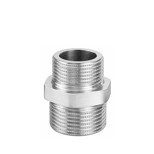 Raccordo per Idraulica Nipples Ridotto Maschio Maschio in Ottone Cromato- Serie Pesante