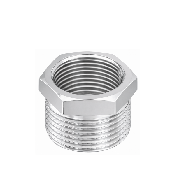 Raccordo per Idraulica Riduzione Esagonale Maschio Femmina in Ottone Cromato