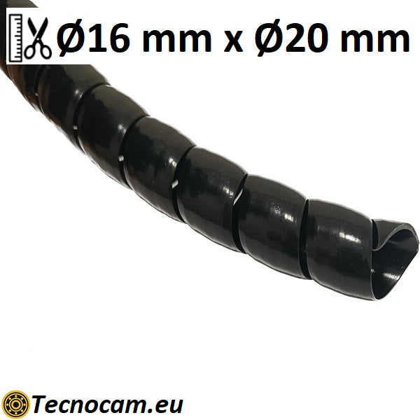 Spirale in plastica per protezione tubo diametri 16 mm int. x 20 mm ext.