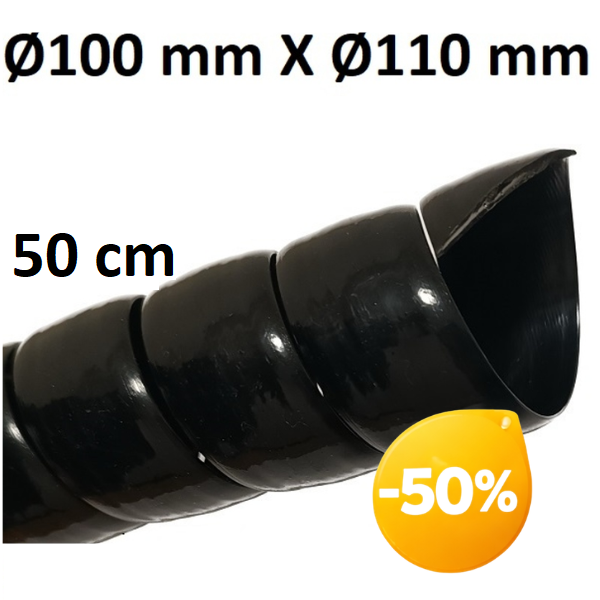 Spirale in plastica per protezione tubo diametri 100 mm int. x 110 mm ext. - 50 cm