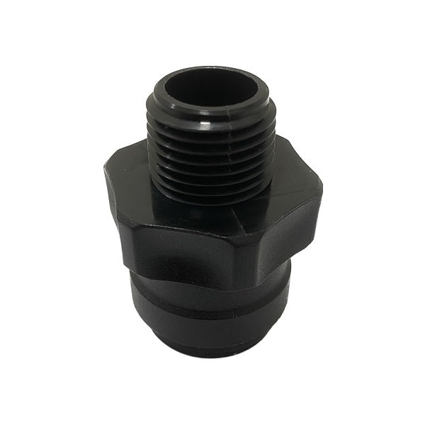 Detailansicht des Pneumatik-Steckverbinders BSPT R1/2 für 18-mm-Schlauch