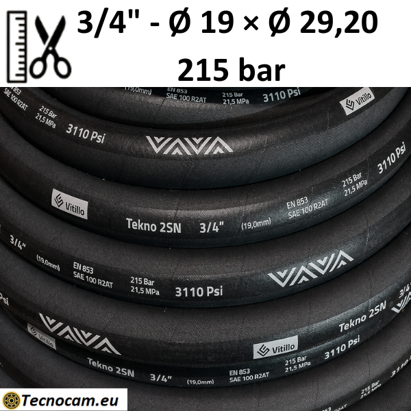 Tuyau hydraulique 2SN (R2T) au mètre, 3/4", 215 bar