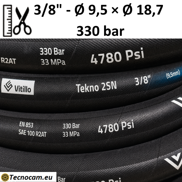 Tuyau hydraulique 2SN (R2T) au mètre 3/8", 330 bar