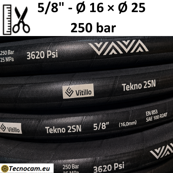 Tuyau hydraulique 2SN (R2T) au mètre, 5/8", 250 bar