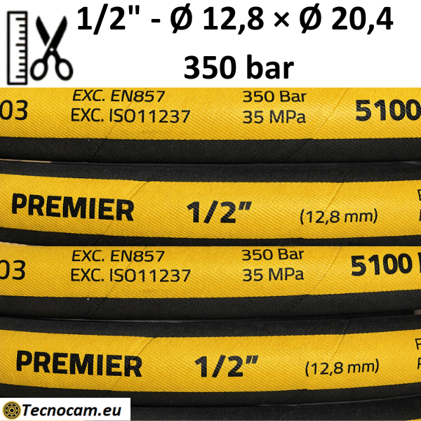 Tuyau hydraulique haute pression au mètre 2SC PREMIER 1/2", 350 bar