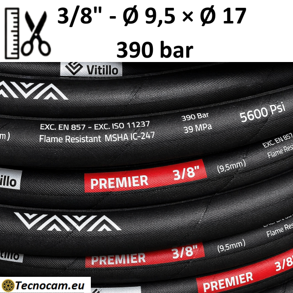 Tuyau hydraulique haute pression au mètre 2SC PREMIER 3/8", 390 bar