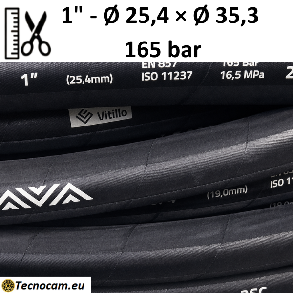 Tuyau hydraulique moyenne-haute pression au mètre 2SC 1", 165 bar