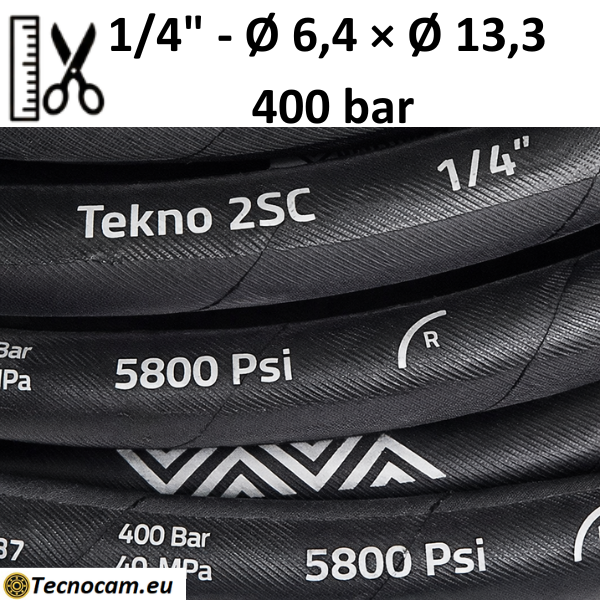 Tuyau hydraulique moyenne-haute pression au mètre 2SC 1/4", 400 bar