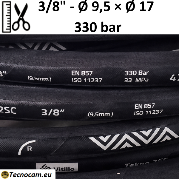 Tuyau hydraulique moyenne-haute pression au mètre 2SC 3/8", 330 bar