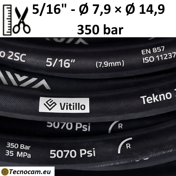 Tuyau hydraulique moyenne-haute pression au mètre 2SC 5/16", 350 bar