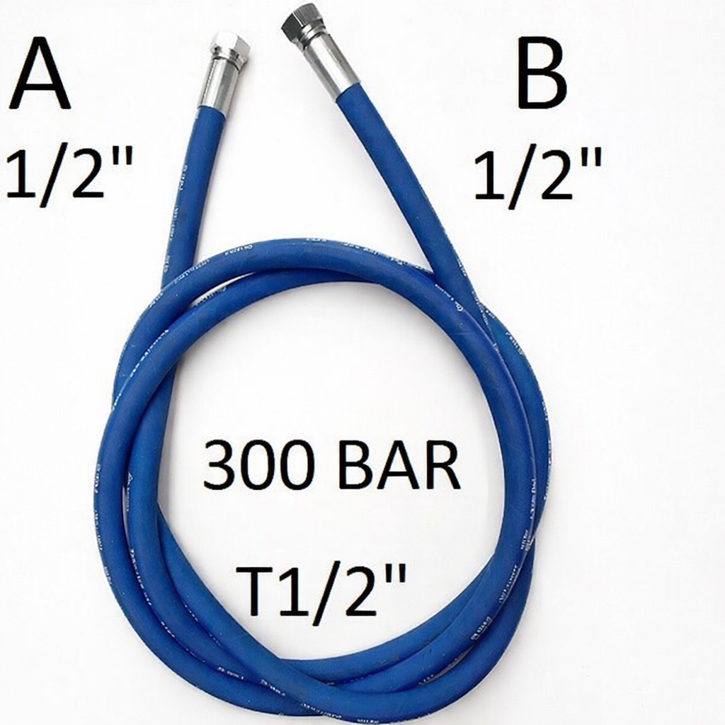 Tuyau pour nettoyeur haute pression 2SC 1/2" 300 Bar joint conique 60°, raccord A) Filetage GAS 1/2" FEM. - raccord B) Filetage GAS 1/2" FEM.
