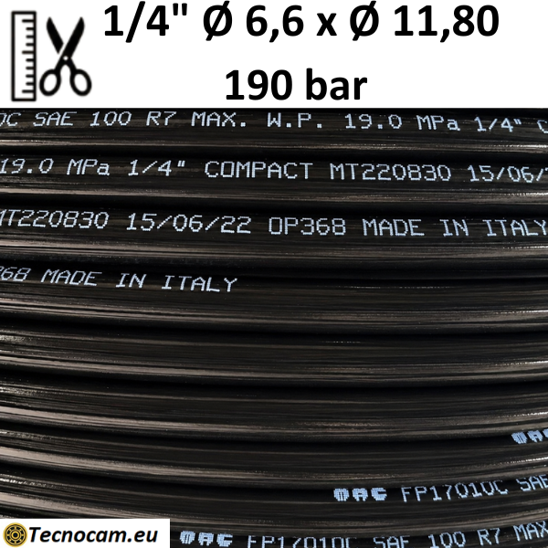 Tube thermoplastique R7 au mètre, 1/4", 190 bar