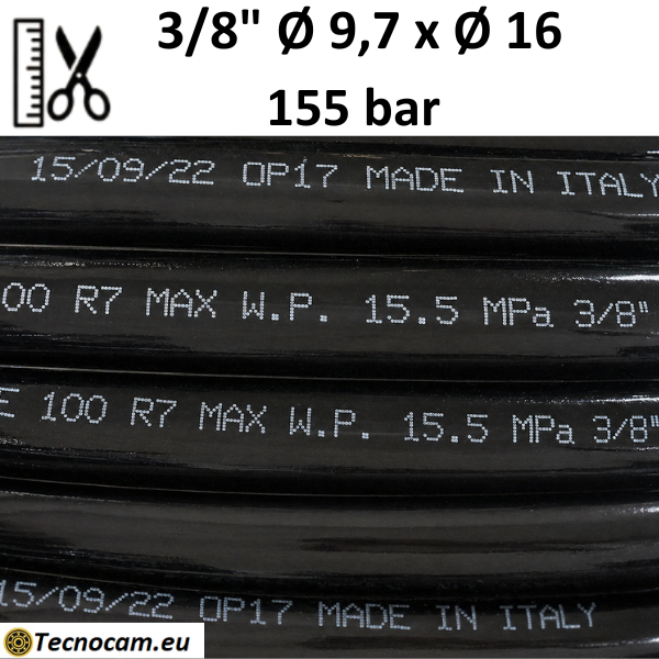 Tube thermoplastique R7 au mètre, 3/8", 155 bar