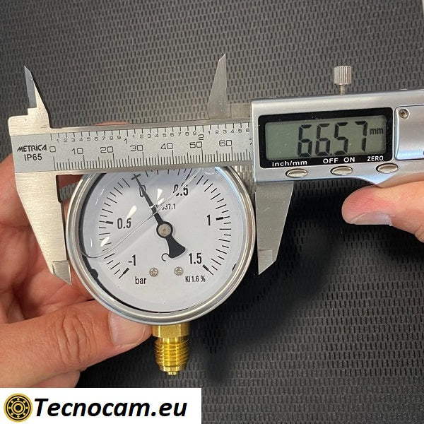 Vuotometro con GLICERINA Scala da -1 Bar a +1,5 Bar, Attacco Radiale Maschio Gas 1/4" serie VUOTRCG