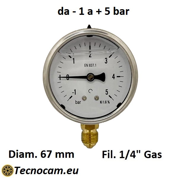 Manometro Pressione 50mm 1/8 BSPT - Per Aria, Acqua, Olio, Gas, Scala 0 Manometro Pressione 50mm 1/8 BSPT - Per Aria, Acqua, Olio, Gas, Scala 0