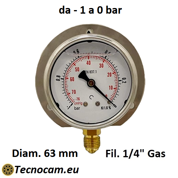 Manometro Per Vuoto -1-0 Bar -30-0 InHg 50mm 1/8 BSPT Attacco Inferiore Per Aria Acqua Olio 90312222 Manometro Per Vuoto -1-0 Bar -30-0 InHg 50mm 1/8 BSPT Attacco Inferiore Per Aria Acqua Olio 90312222
