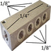 Ripartitore Doppio per Aria Compressa in Alluminio Filetti Fem. 1/4"-1/8" ST23D 4 - Tecnocam Store