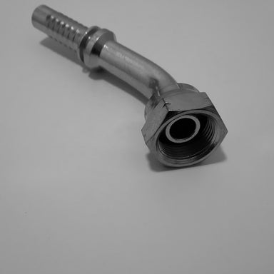 Hydraulische weibliche 45°-Winkel-Pressarmatur mit metrischem Gewinde und 60°-Konus, weitere Ansicht