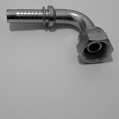 Hydraulische weibliche 90°-Winkel-Pressarmatur mit metrischem Gewinde und 60°-Konus, weitere Ansicht