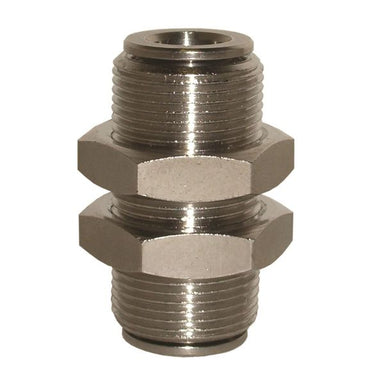 Raccordo Automatico Push-In Passaparete in Ottone Nichelato