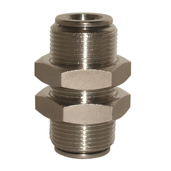 Raccordo Automatico Push-In Passaparete in Ottone Nichelato