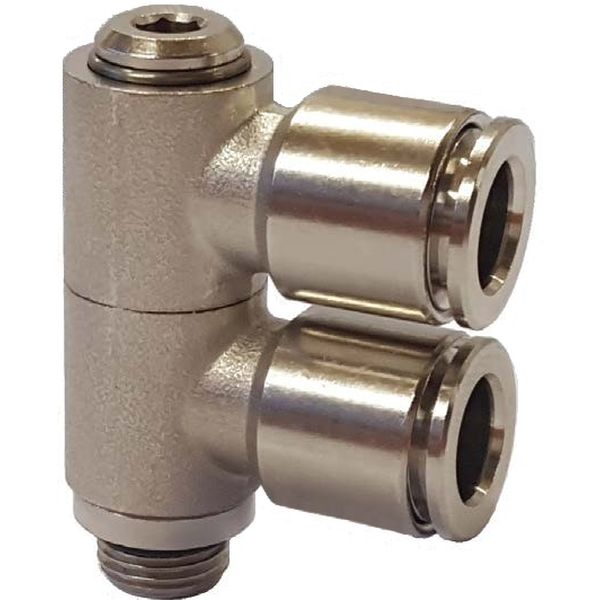 Raccordo Automatico Push-In Girevole con Doppio Anello Singolo in Ottone Nichelato