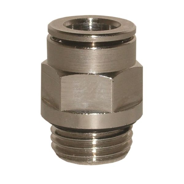 Raccordo automatico push-in diritto maschio BSPP in ottone nichelato