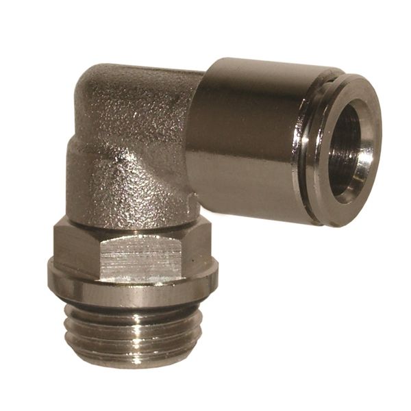 Raccordo automatico push-in a gomito maschio BSPP girevole in ottone nichelato