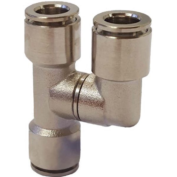 Raccordo Automatico Push-In a Y Intermedio Girevole in Ottone Nichelato
